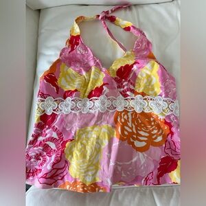 Lilly Pulitzer halter top with tie neck